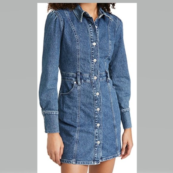 Boyish Emmett Puff Shoulder Denim Dress in “Mirror” Size XL - Picture 5 of 14